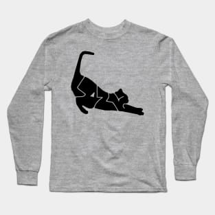 Lazy Cat - Black Typography Long Sleeve T-Shirt